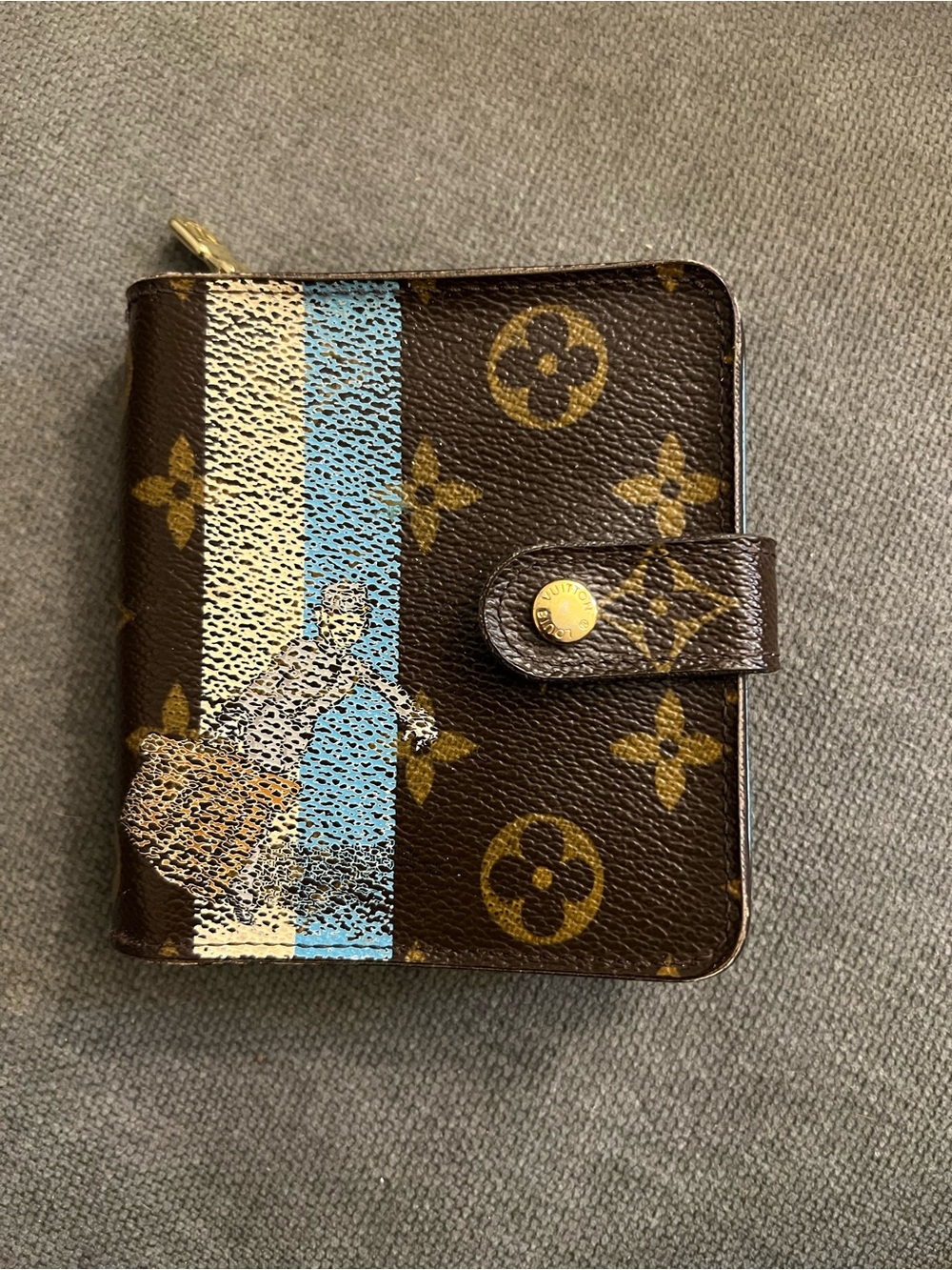 Louis Vuitton Limited Edition Groom Compact Zip Wallet Bellboy Monogram Blue